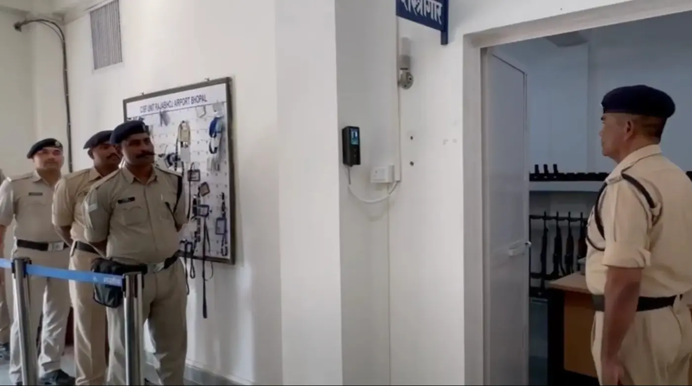 CISF personnel at the Garud-managed armoury, Raja Bhoj Airport
